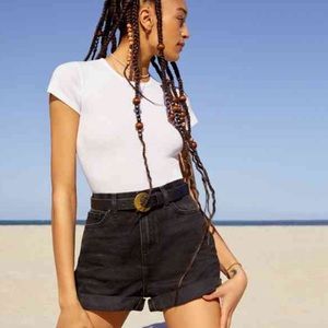 BDG High Rise Mom Denim Shorts